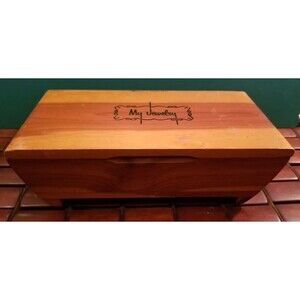 Winona 5 Falls Bushkill Pa Vintage Souvenir "My Jewelry" Pine Trinket Box